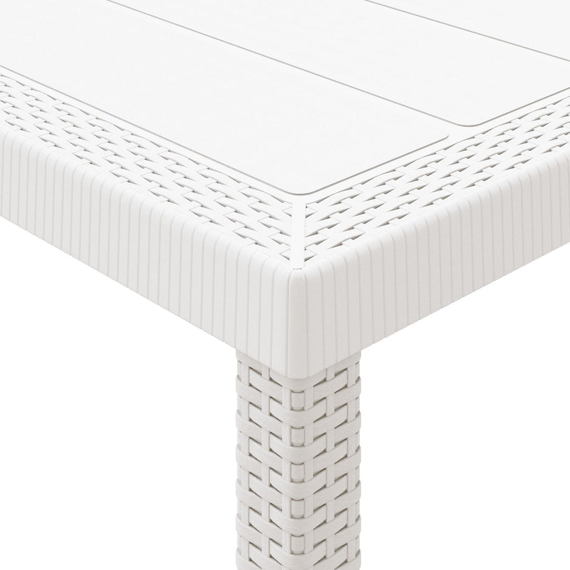vidaXL Kerti Étkezőszett 9 Darab Fehér PE Rattan Ergonomikus