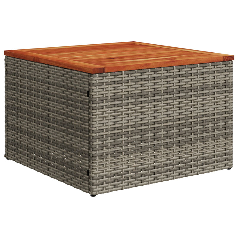 vidaXL 10 Részes Kerti Kanapé Szett Párnákkal Szürke Poly Rattan Akáciából