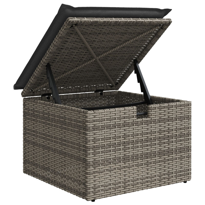 vidaXL 9 Darabos Kerti Sofa Szett Párnákkal Szürke Poli Rattan