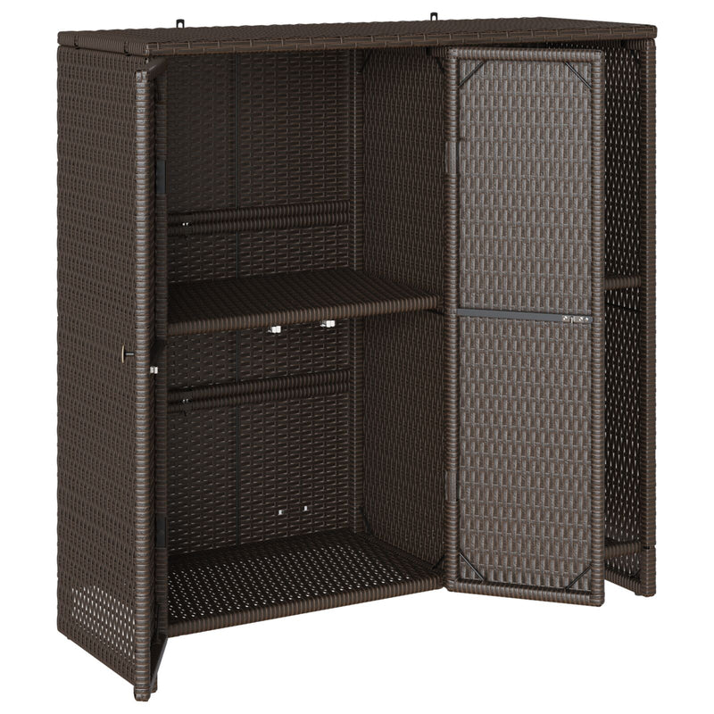 vidaXL Tárolószekrény Barna 100x36x102 cm Rattan
