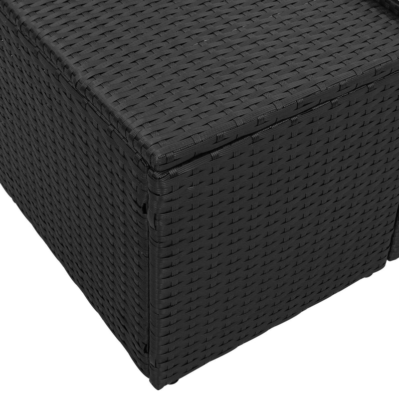 vidaXL 2-fős Kert Kanapé Párnákkal Fekete Poli Rattan