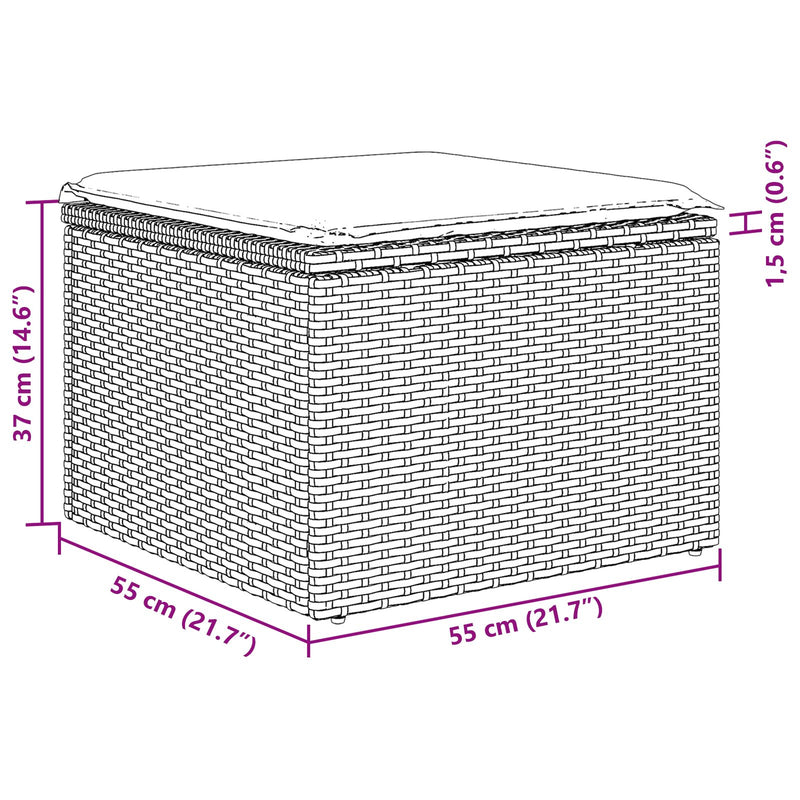 vidaXL 6 db-os Kert Sofa Készlet Párnákkal Barna Poli Rattan