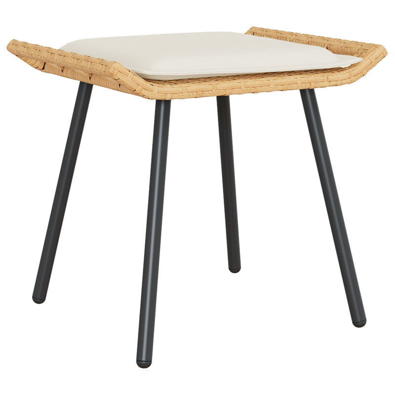 vidaXL Kertiszékek 2 db Természetes 50x40x45 cm Polirattan