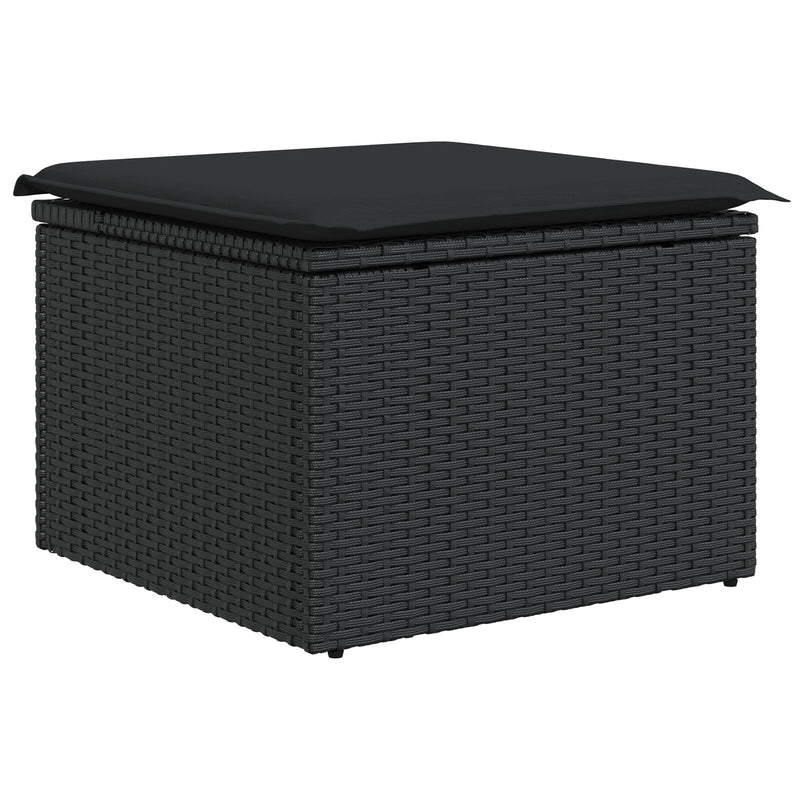 vidaXL Kerti kanapé szett 6 db Fekete Poli rattan, poliészter, hab