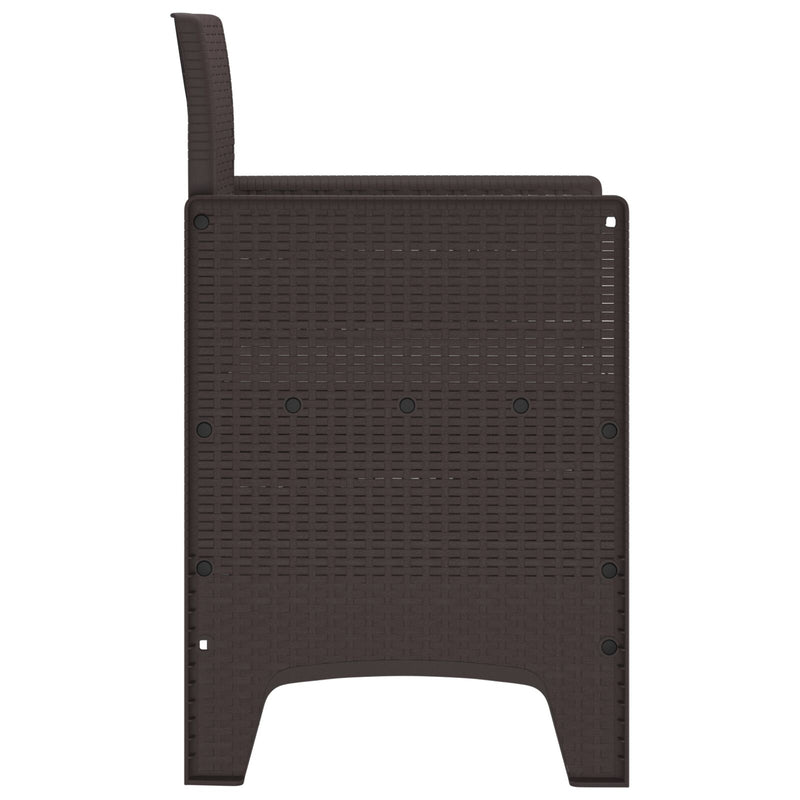 vidaXL Kerti székek párnákkal 4 db Barna Poly Rattan