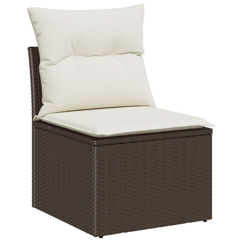 vidaXL Kerti Kanapé Szett 5 Részes Barna Rattan