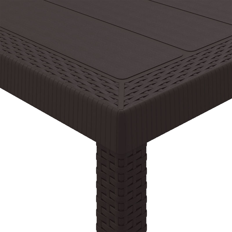 vidaXL 7 részes Kert Étkező Garnitúra Barna Poly Rattan