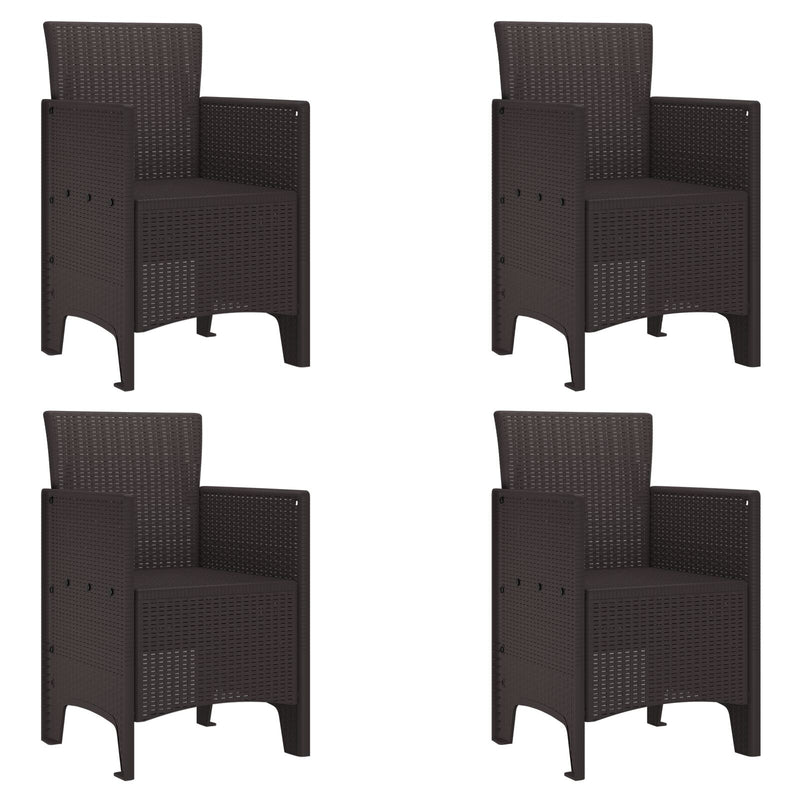 vidaXL 5 Részes Kerti Étkező Szett Barna Poly Rattan