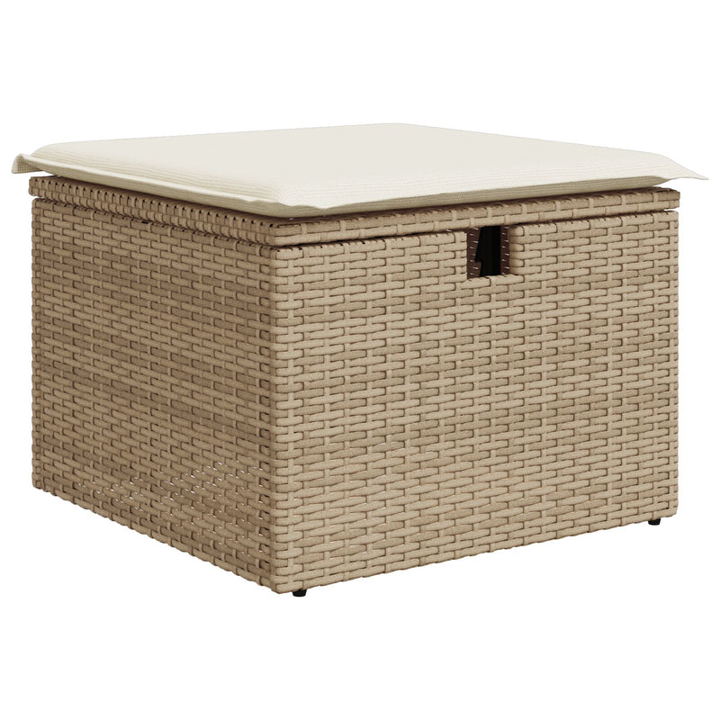 vidaXL 7 Darabos Kert Sofa Szett Párnákkal Bézs Poli Rattan