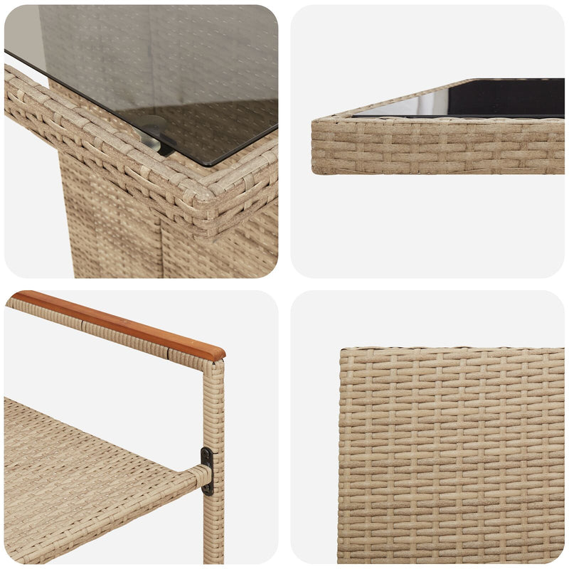 vidaXL 11 darabos Kerti Étkező Szett Bézs Poly Rattan