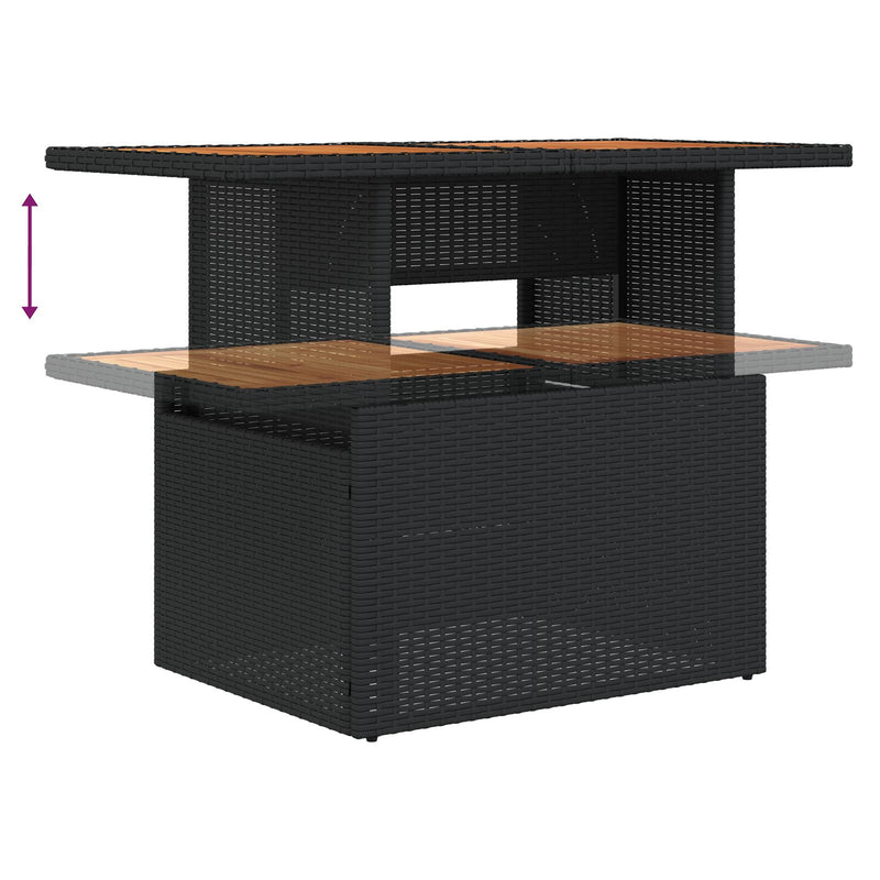 vidaXL 8 Darabos Kert Sofa Készlet Párnákkal Fekete Poli Rattan