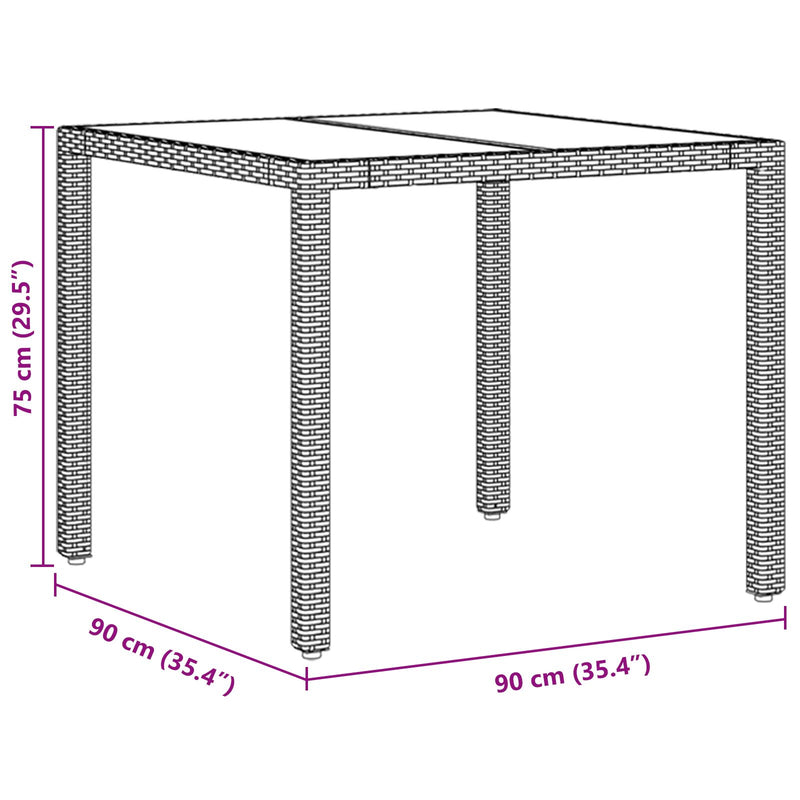 vidaXL 2 db Bézs Polirattan 90 x 90 x 75 cm UV-álló anyagok