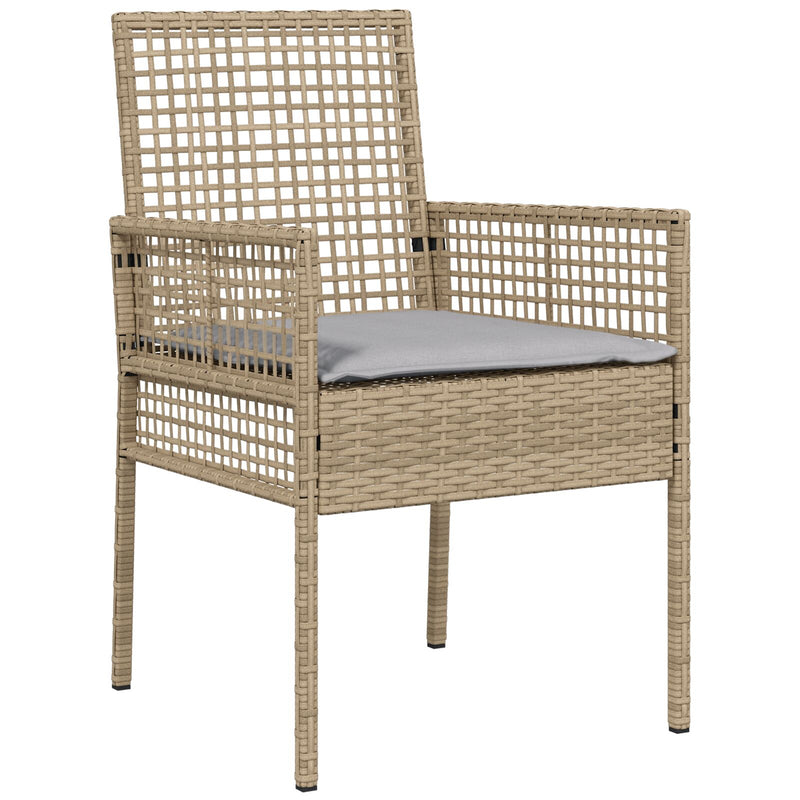 vidaXL 2 db Bézs Polirattan 90 x 90 x 75 cm UV-álló anyagok