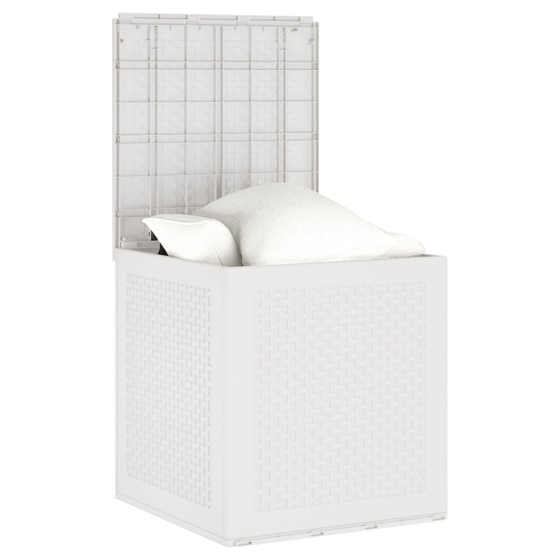 vidaXL Kert tároló láda Fehér 55x53x57 cm PP