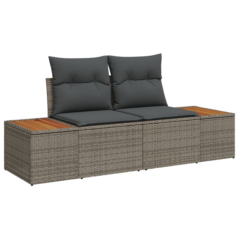 vidaXL Kerti Kanapé Szett 9 Részes Taupe Rattan 4 Részes Kültéri Kanapé