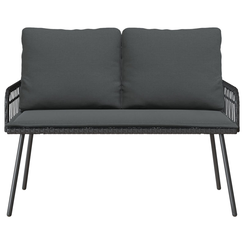 vidaXL Kerti Pad Fekete 114x64x78 cm Polirattan