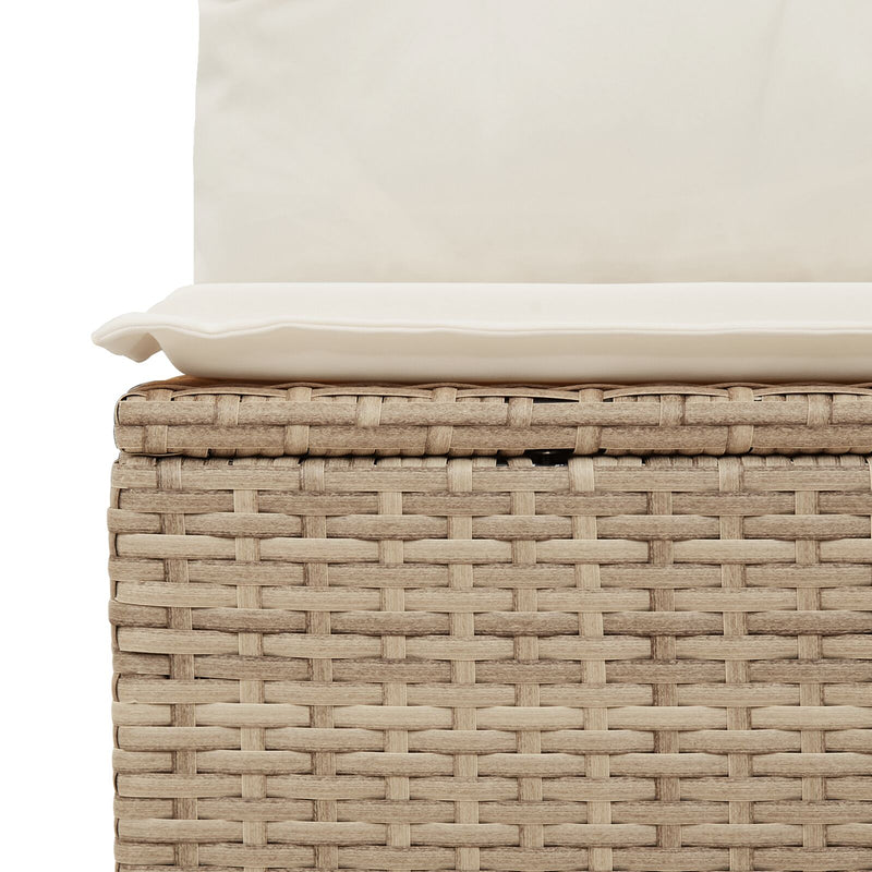 vidaXL Kert Kanapészett 10 darabos Bézs és krém Rattan, szövet
