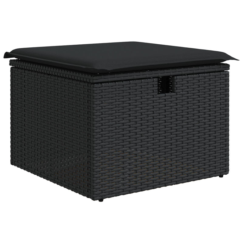 vidaXL 6 darabos Kerti Sofa Szett Párnákkal Fekete Poli Rattan