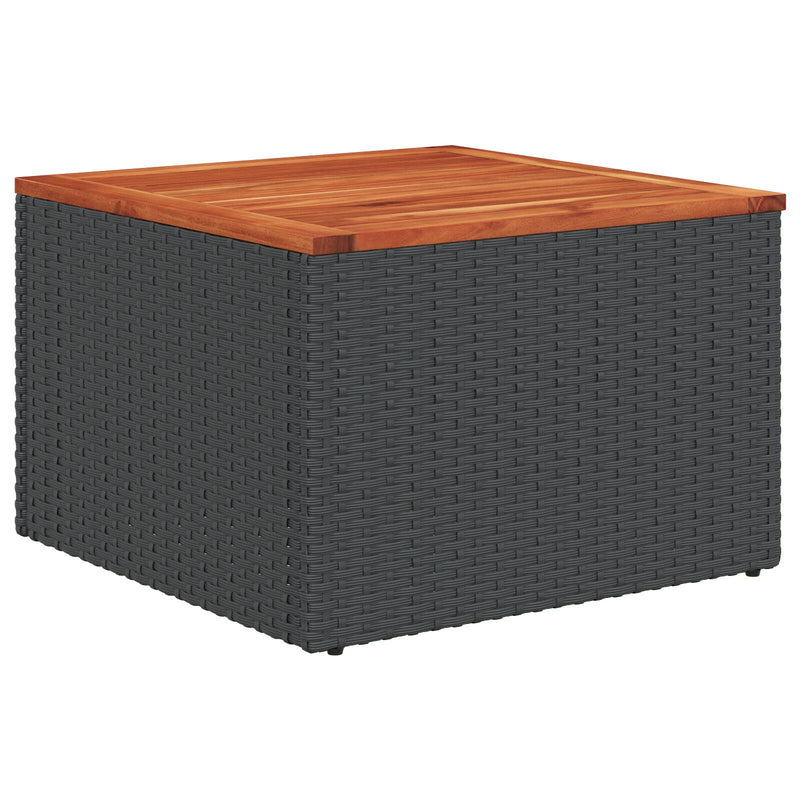 vidaXL 7 darabos kerti kanapé szett párnákkal Fekete Poli Rattan Acacia