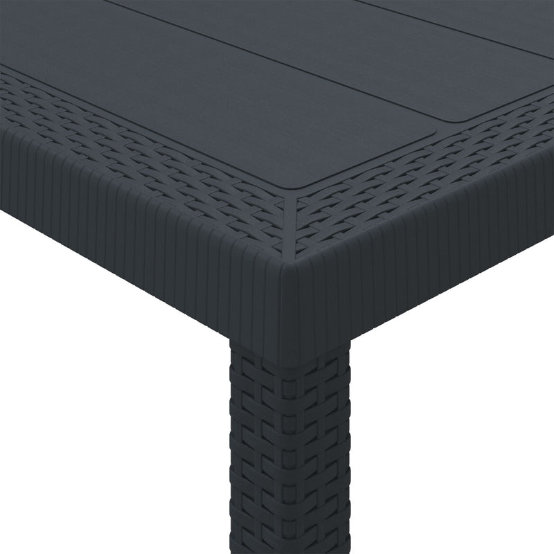 vidaXL 5 darabos kerti étkezőkészlet párnákkal Antracit Poly Rattan
