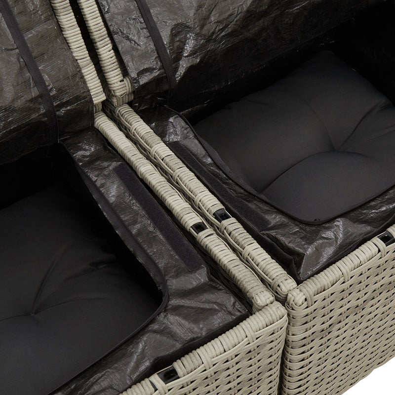 vidaXL Kerti Kanapé Szett 5 Db Világosszürke Rattan
