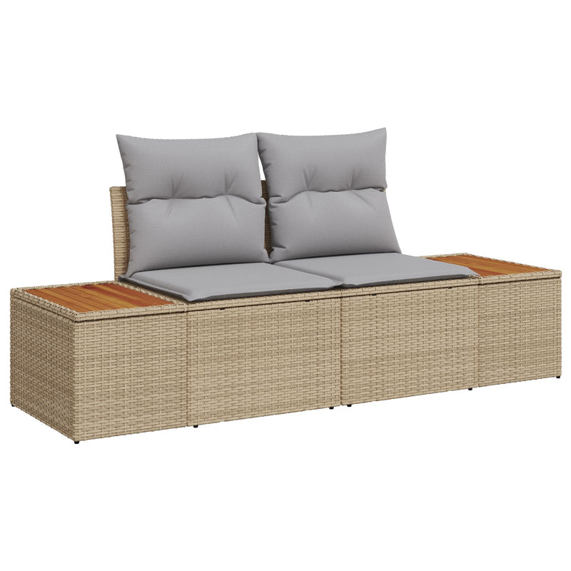 vidaXL Kerti kanapé szett 5 darabos Bézs Rattan Modern Kerti kanapé