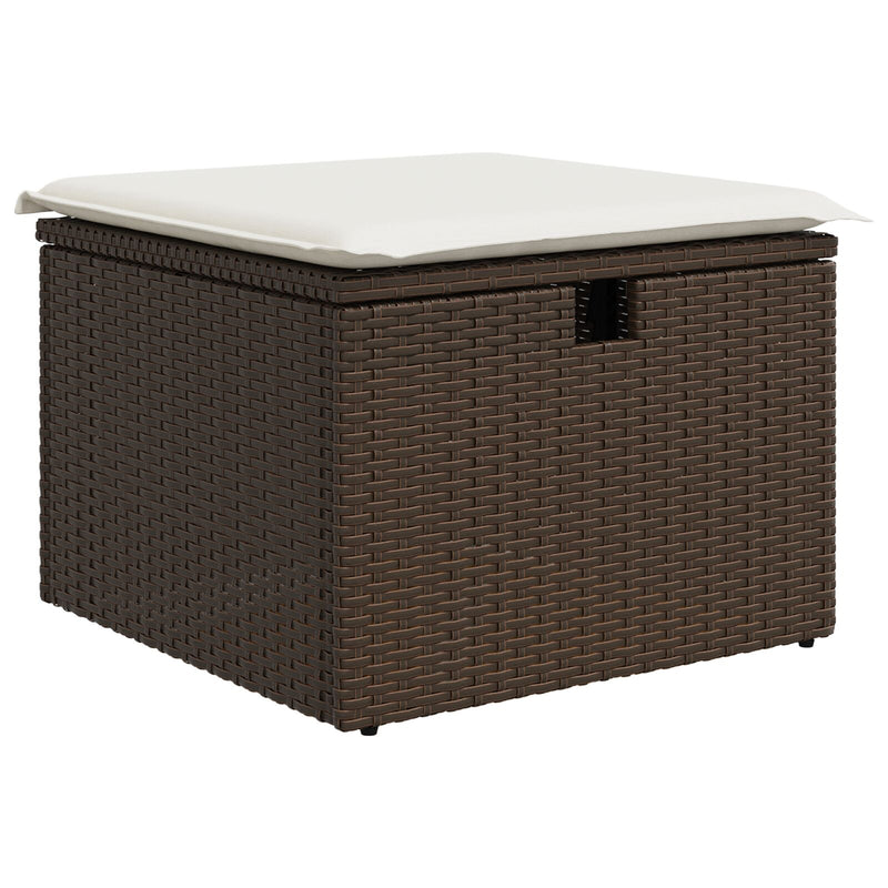 vidaXL 5 darabos Kert Kanapékészlet párnákkal Barna Poly Rattan