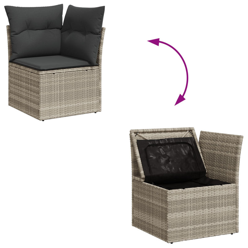 vidaXL Kerti Kanapé Szett 5 Db Világosszürke Rattan