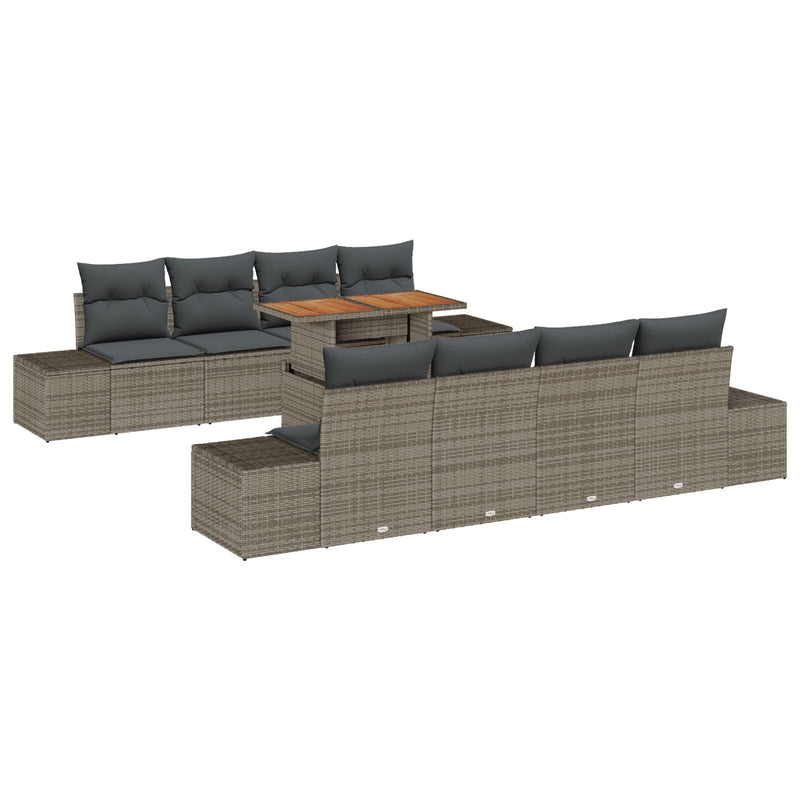 vidaXL Kerti Kanapé Set 7 darabos Barna Rattan 4-Fős Kültéri Kanapé