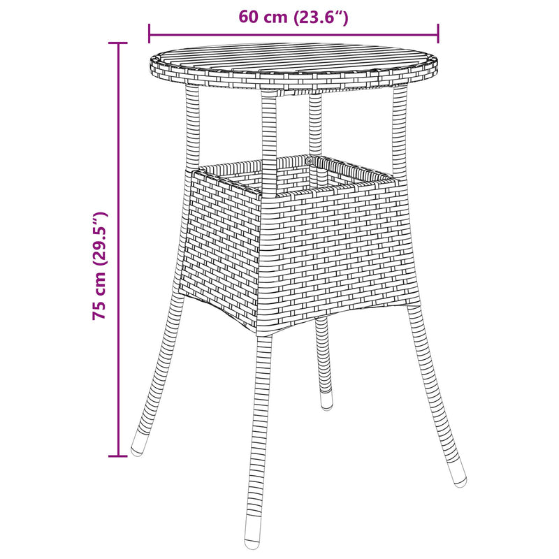 vidaXL Étkező bútor szett 3-as szett Szürke Rattan, Fém Vízálló anyagok
