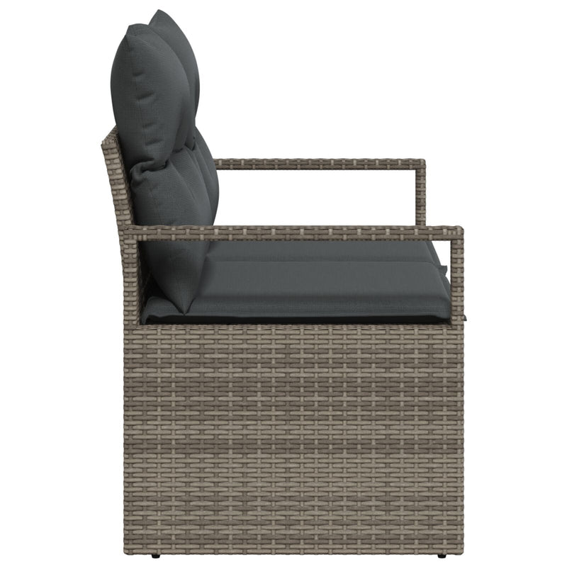 vidaXL 2-Fős Kerti Kanapé Párnákkal Szürke Polyrattan