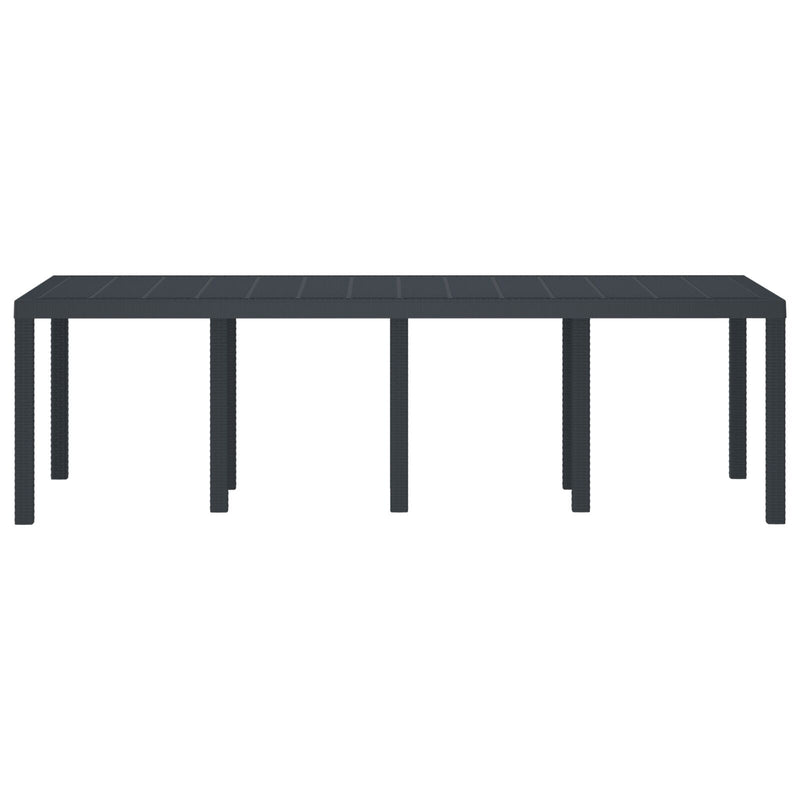 vidaXL Kerti Asztal Antracit 250x100x73 cm Poly Rattan