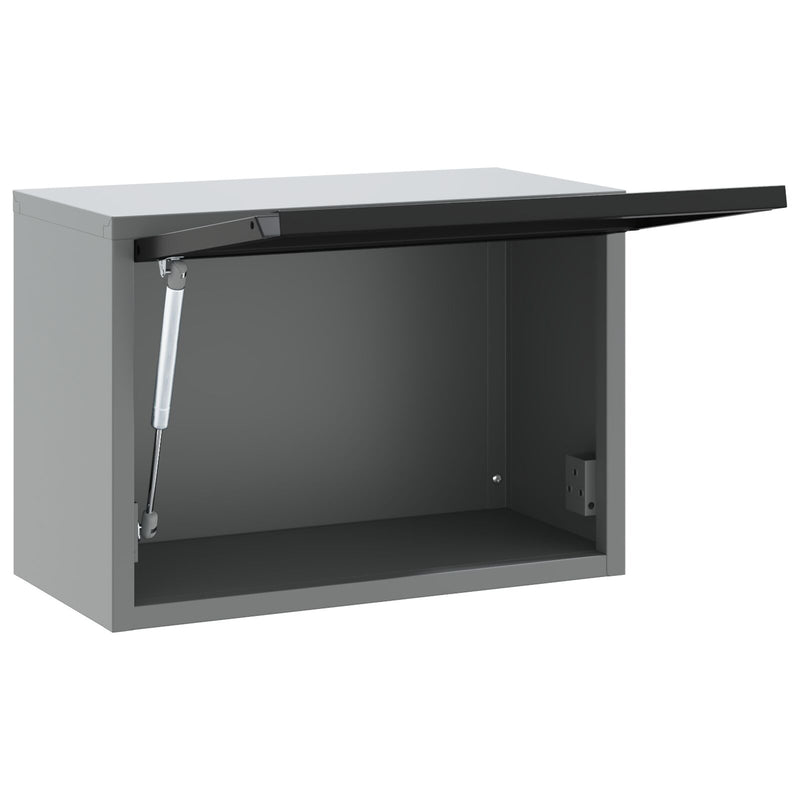 vidaXL Fali Szerszámszekrény Gázemelő Pokróccal Fekete 50x25x35 cm