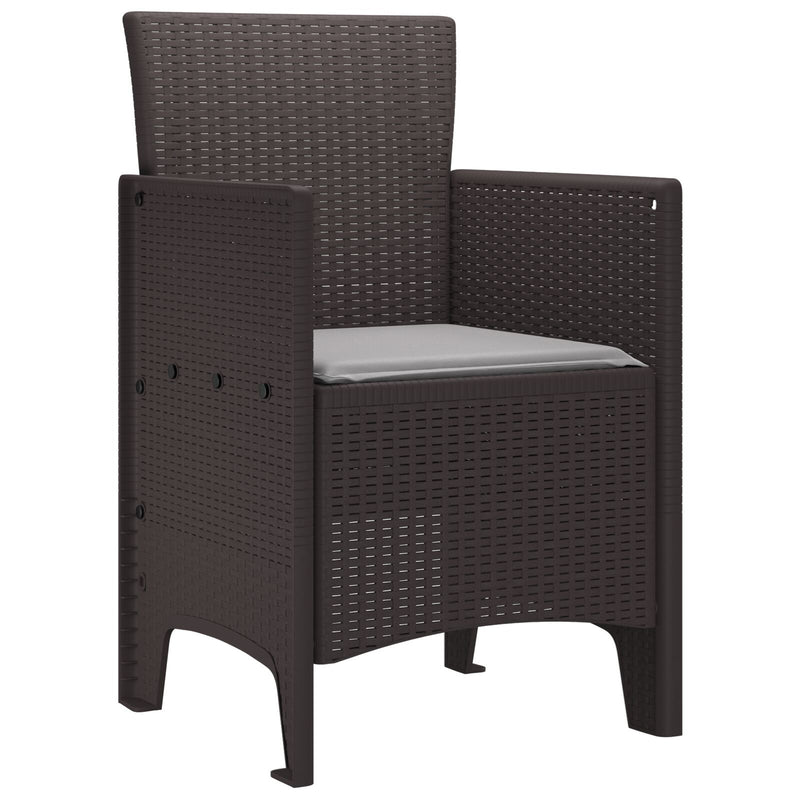 vidaXL Kerti székek párnákkal 4 db Barna Poly Rattan