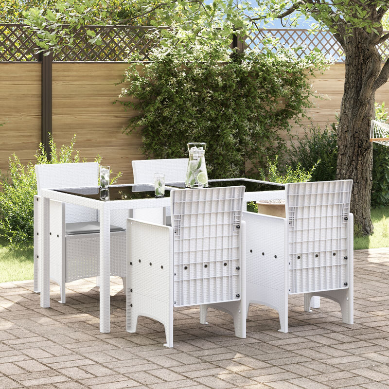 vidaXL Kerti Szék 4 db Fehér Rattan Standard Tartós Kültéri székek