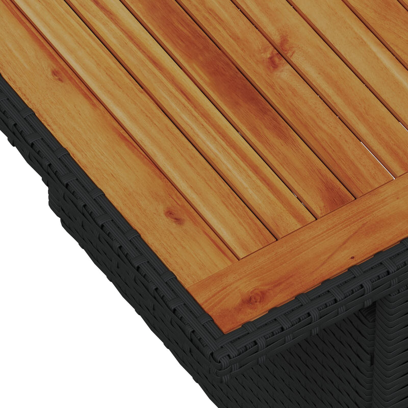 vidaXL 6 Darabos Kerti Étkező Szett Párnákkal Fekete Poly Rattan Akác