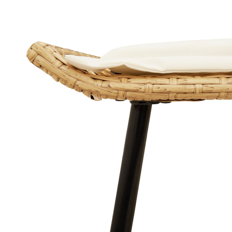 vidaXL Kertiszékek 2 db Természetes 50x40x45 cm Polirattan