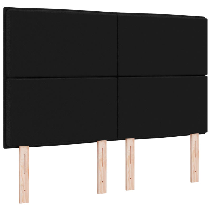 vidaXL Fejvége vonal dizájn fekete 140 cm szövet