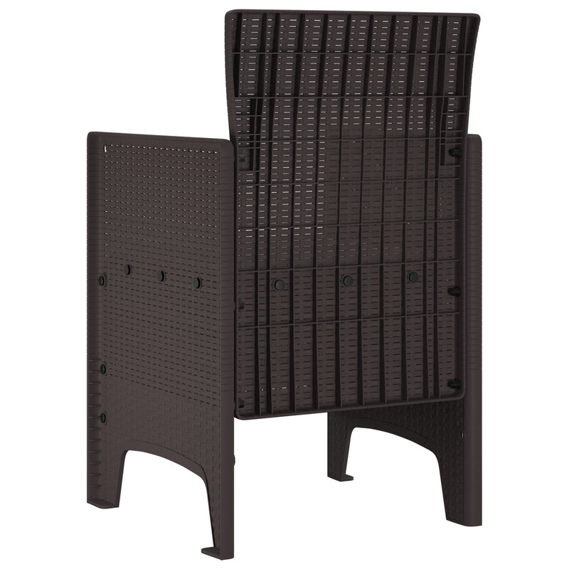 vidaXL Kerti Szék 2-es Szett Barna Rattan Standard Tartós