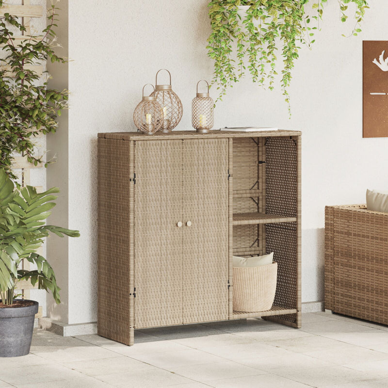 vidaXL Tárolószekrény Bézs 100x36x102 cm Rattan