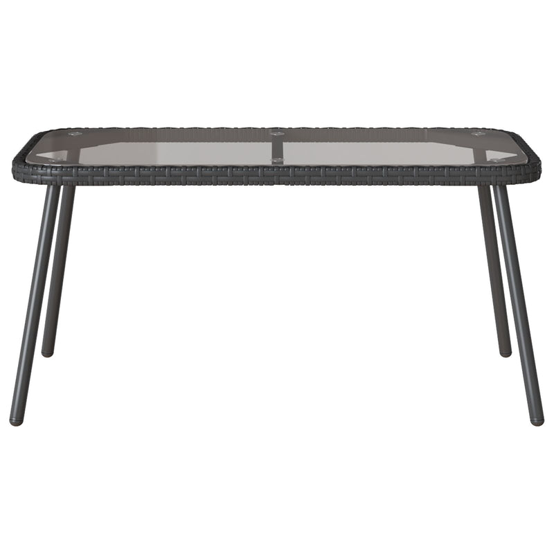 vidaXL Fekete Dohányzóasztal 90x45x42 cm Polirattan