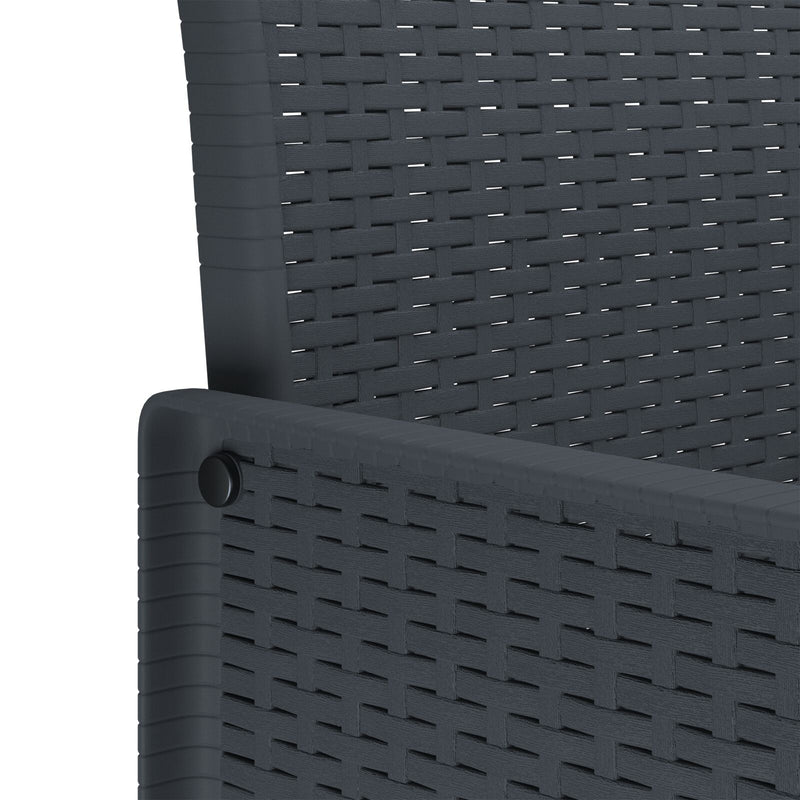 vidaXL 11 Darabos Kerti Étkezőgarnitúra Párnákkal Antracit Poli Rattan