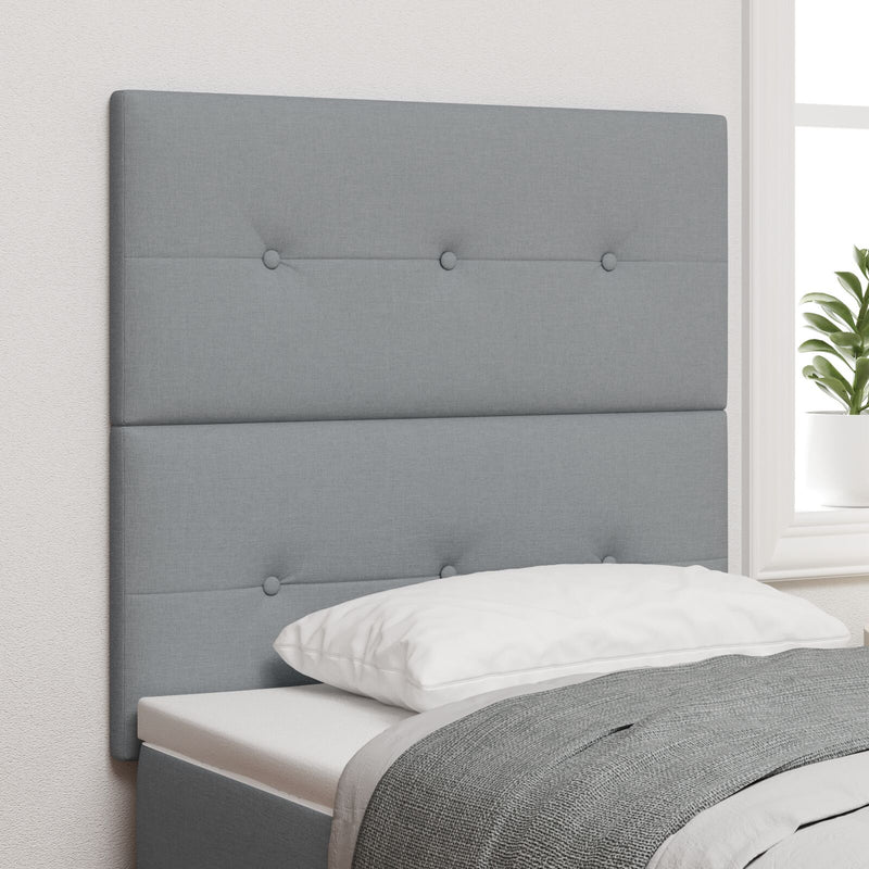 vidaXL Fejtámla Gombos Puffos Világosszürke 80 cm Szövet