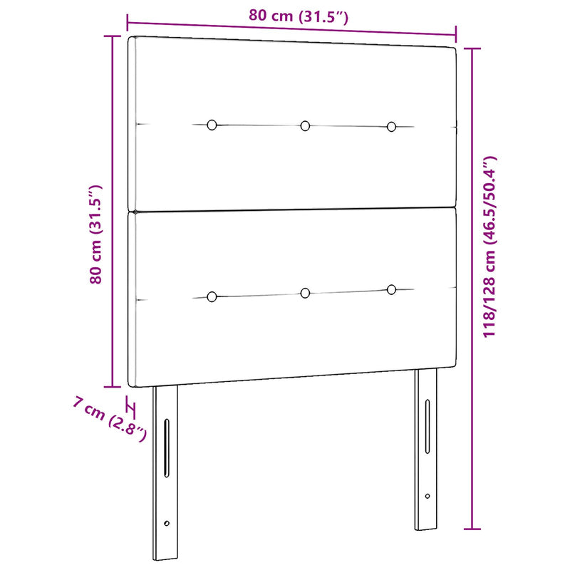 vidaXL Fejtámla Gombos Puffos Világosszürke 80 cm Szövet