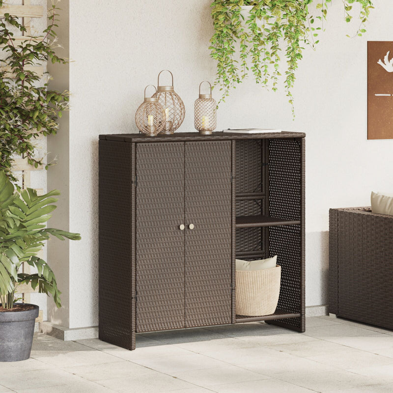 vidaXL Tárolószekrény Barna 100x36x102 cm Rattan
