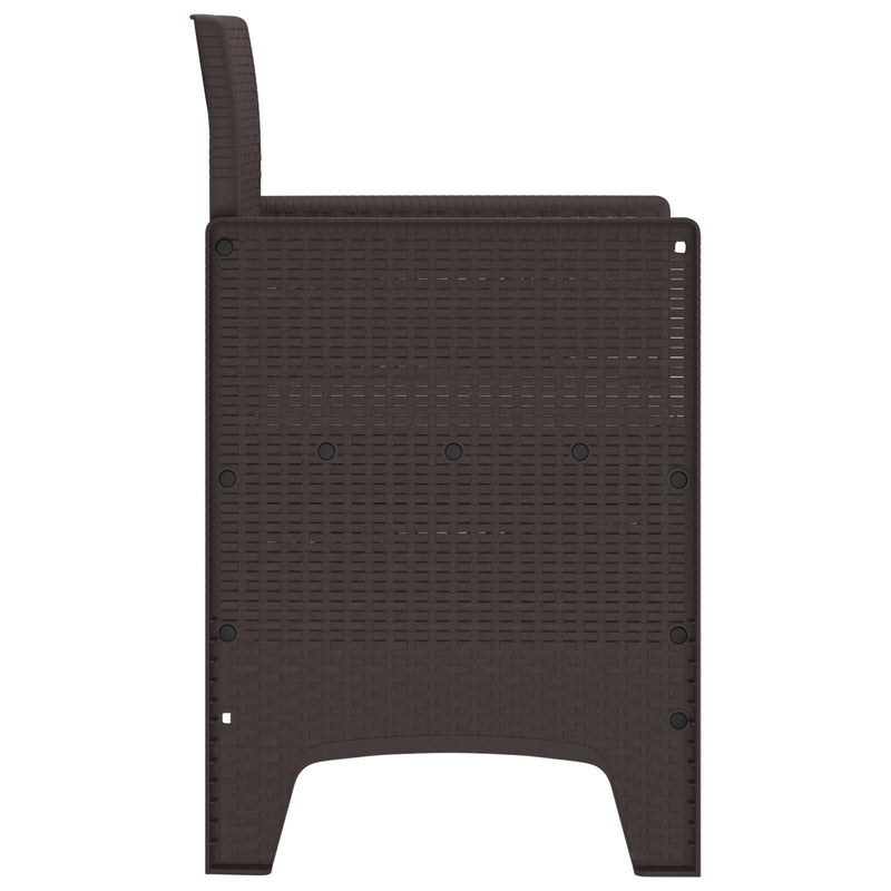 vidaXL Kerti székek párnákkal 4 db Barna Poly Rattan