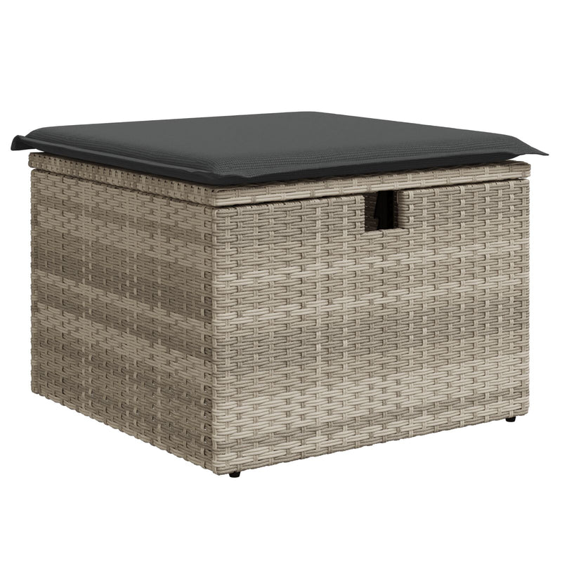 vidaXL 9 Részes Kerti Sofa Szett Párnákkal Szürke Poli Rattan