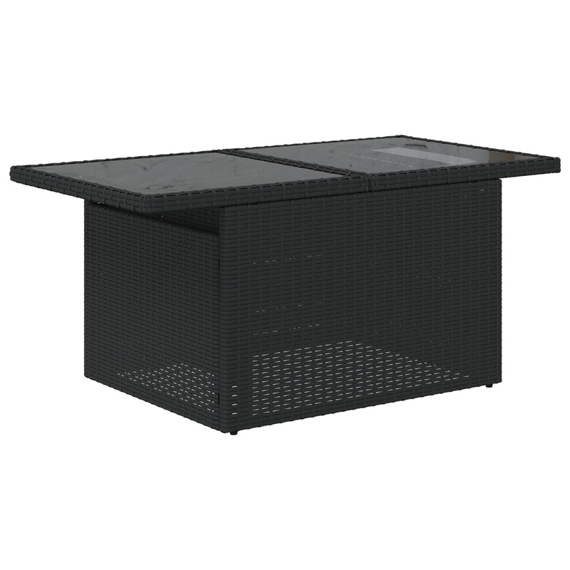 vidaXL 9 Darabos Kerti Kanapé Szett Párnákkal Fekete Poly Rattan