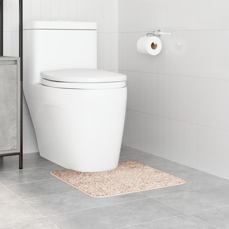 vidaXL U-alakú fürdőszőnyeg Krém 50x50 cm Poliészter Csúszásmentes