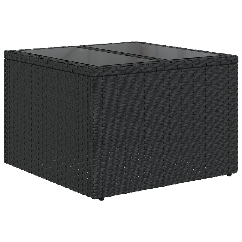 vidaXL Kerti kanapé szett 6 db Fekete Poli rattan, poliészter, hab